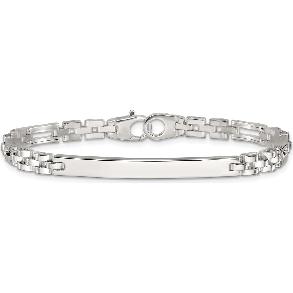 Sterling Silver Polished Fancy Link ID Bracelet - 7.5" Length by Lumare Gioia