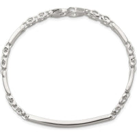 Sterling Silver Polished Fancy Link ID Bracelet - 7.5" Length by Lumare Gioia