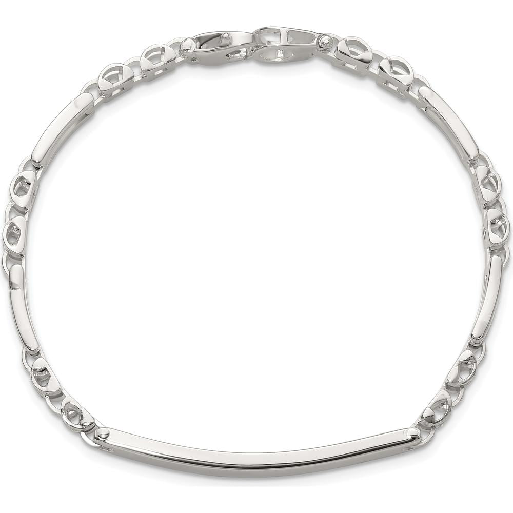 Sterling Silver Polished Fancy Link ID Bracelet - 7.5" Length by Lumare Gioia