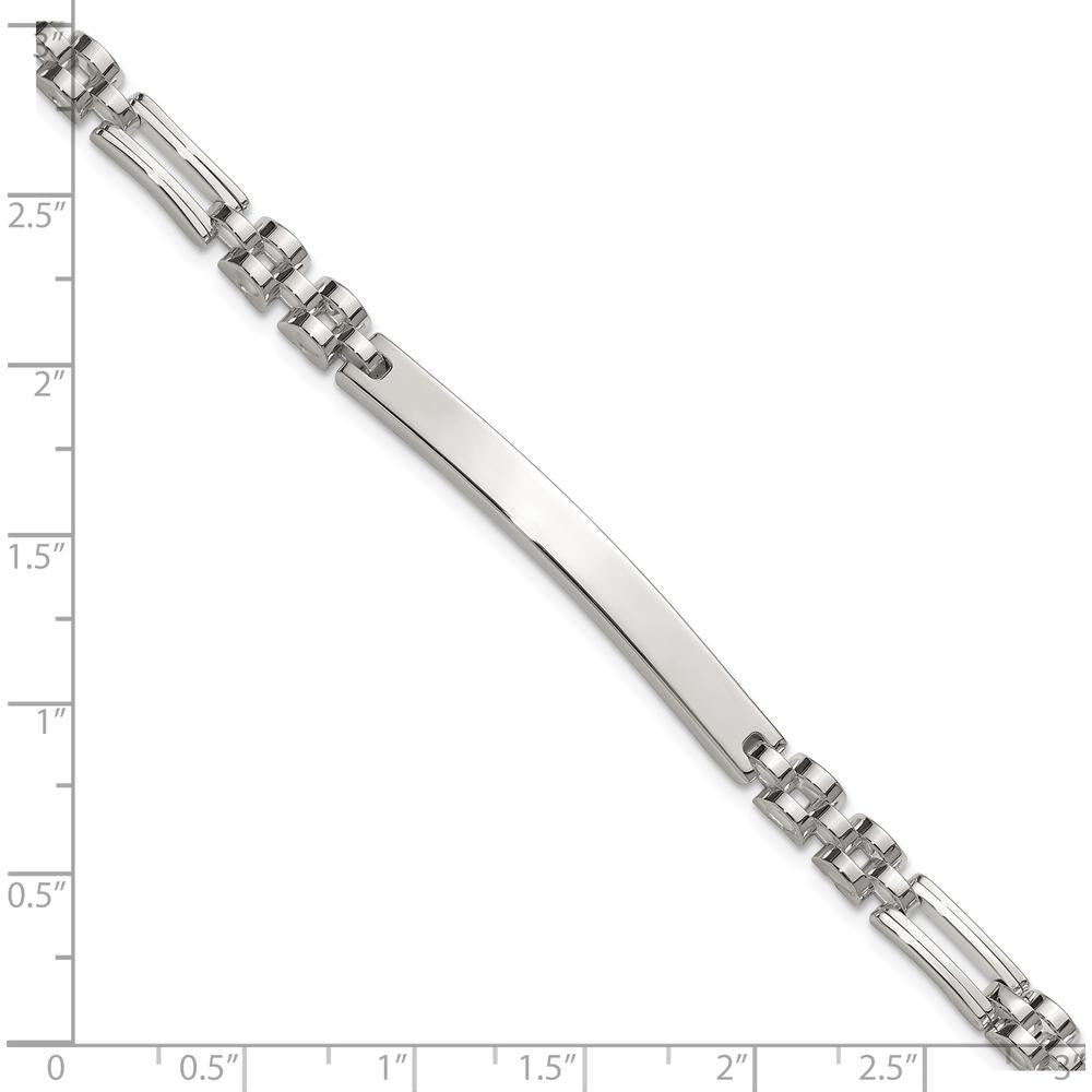 Sterling Silver Polished Fancy Link ID Bracelet - 7.5" Length by Lumare Gioia