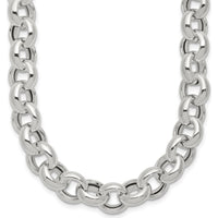 Sterling Silver Polished Fancy Link Necklace - 24 Inches, 10.02mm Width by Lumare Gioia