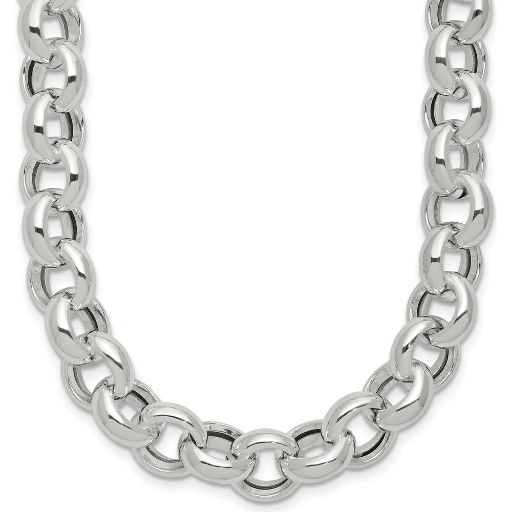 Sterling Silver Polished Fancy Link Necklace - 24 Inches, 10.02mm Width by Lumare Gioia
