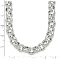 Sterling Silver Polished Fancy Link Necklace - 24 Inches, 10.02mm Width by Lumare Gioia