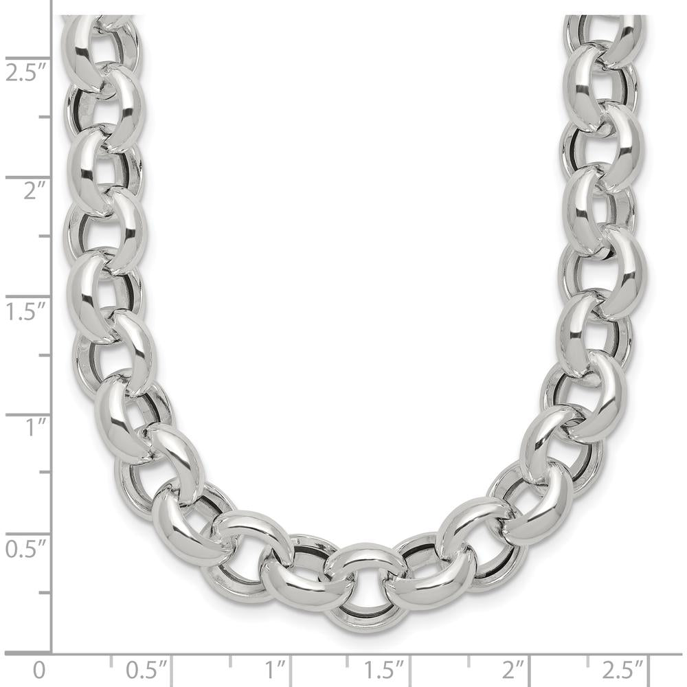 Sterling Silver Polished Fancy Link Necklace - 24 Inches, 10.02mm Width by Lumare Gioia