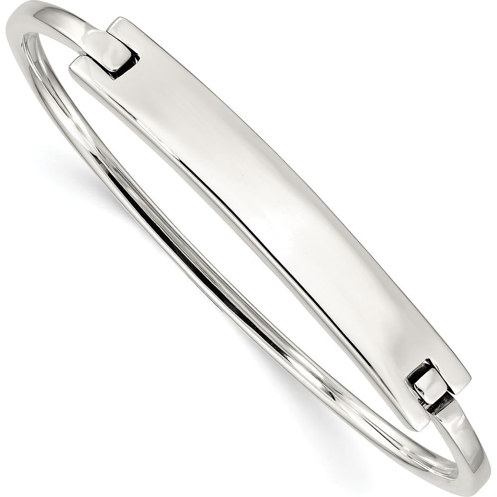 Sterling Silver Polished Hinged Bangle Bracelet - 3mm Width by Lumare Gioia