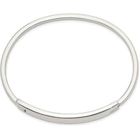 Sterling Silver Polished Hinged Bangle Bracelet - 3mm Width by Lumare Gioia