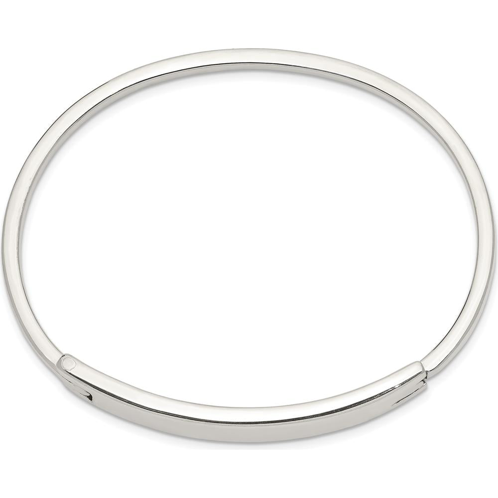 Sterling Silver Polished Hinged Bangle Bracelet - 3mm Width by Lumare Gioia