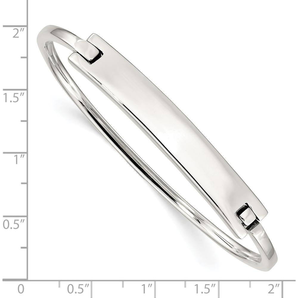 Sterling Silver Polished Hinged Bangle Bracelet - 3mm Width by Lumare Gioia