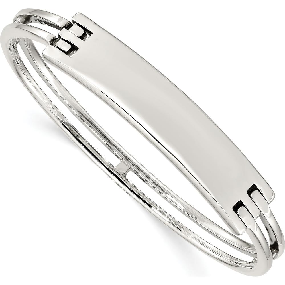 Sterling Silver Polished Hinged Bangle Bracelet - 5.95mm Width by Lumare Gioia