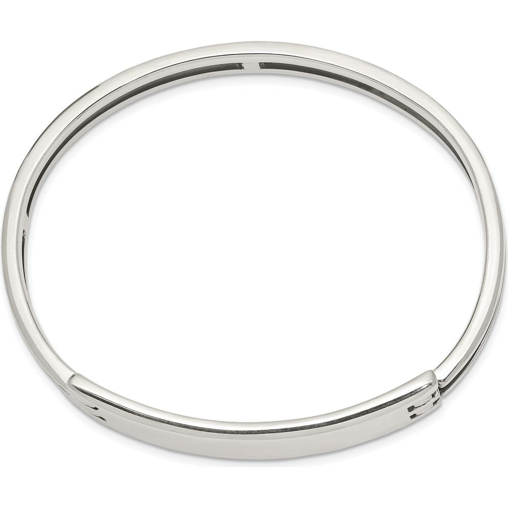 Sterling Silver Polished Hinged Bangle Bracelet - 5.95mm Width by Lumare Gioia