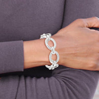 Sterling Silver Polished Large Link Bracelet - 8.75 inches, 21.8mm Links by Lumare Gioia