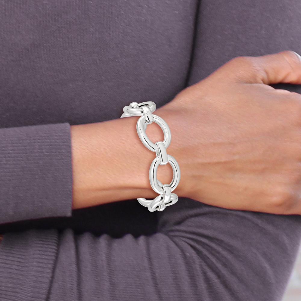 Sterling Silver Polished Large Link Bracelet - 8.75 inches, 21.8mm Links by Lumare Gioia