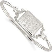 Sterling Silver Polished Rectangular Locket Bangle - 41.85mm Length by Lumare Gioia