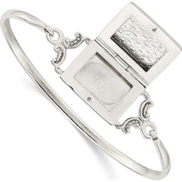 Sterling Silver Polished Rectangular Locket Bangle - 41.85mm Length by Lumare Gioia