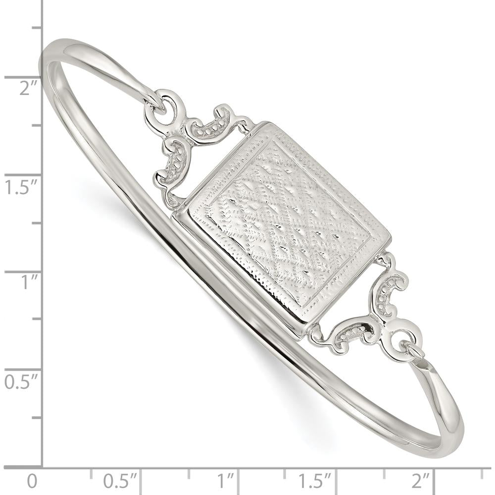 Sterling Silver Polished Rectangular Locket Bangle - 41.85mm Length by Lumare Gioia