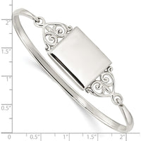 Sterling Silver Polished Rectangular Locket Bangle with Hook Clasp by Lumare Gioia