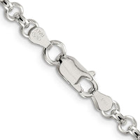 Sterling Silver Polished Rolo Chain Necklace - 36 inches by Lumare Gioia