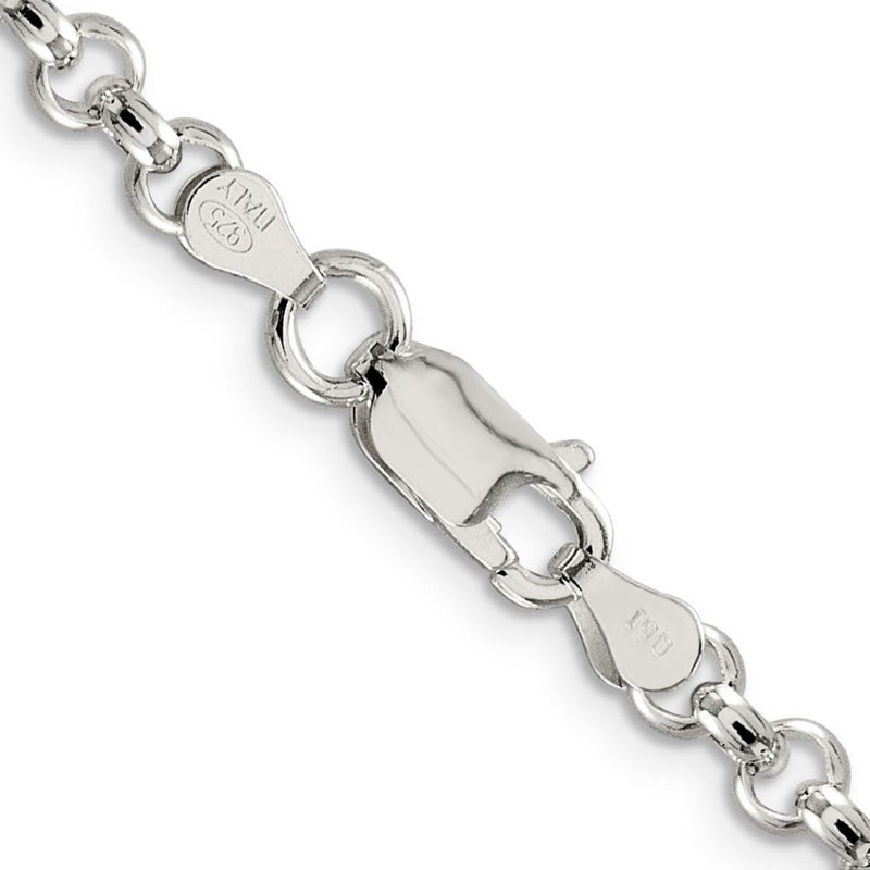 Sterling Silver Polished Rolo Chain Necklace - 36 inches by Lumare Gioia