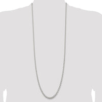 Sterling Silver Polished Rolo Chain Necklace - 36 inches by Lumare Gioia