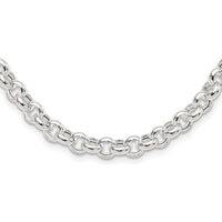 Sterling Silver Polished Rolo Fancy Necklace - 17.5" Chain with 6.75mm Links by Lumare Gioia