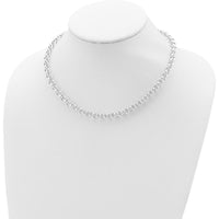Sterling Silver Polished Rolo Fancy Necklace - 17.5" Chain with 6.75mm Links by Lumare Gioia