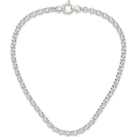 Sterling Silver Polished Rolo Fancy Necklace - 17.5" Chain with 6.75mm Links by Lumare Gioia