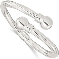 Sterling Silver Polished Twist Hinged Bangle Bracelet - 6.2mm Wide by Lumare Gioia