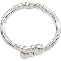 Sterling Silver Polished Twist Hinged Bangle Bracelet - 6.2mm Wide by Lumare Gioia
