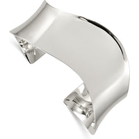Sterling Silver Polished Wave Cuff Bangle - 25mm Width, Engravable by Lumare Gioia