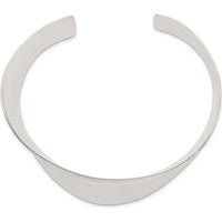 Sterling Silver Polished Wave Cuff Bangle - 25mm Width, Engravable by Lumare Gioia