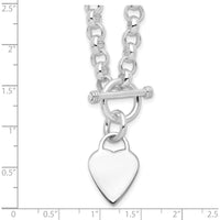 Sterling Silver RH-Plated Heart Disc on Toggle Necklace by Lumare Gioia