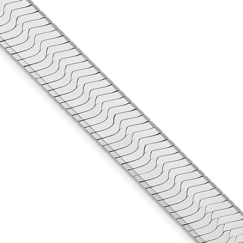 Sterling Silver Rhodium-Plated 10.5mm Magic Herringbone Chain - 20" Length by Lumare Gioia