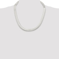 Sterling Silver Rhodium-Plated 10.5mm Magic Herringbone Chain Necklace - 22 Inches by Lumare Gioia
