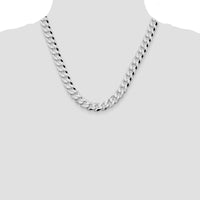 Sterling Silver Rhodium-Plated 10.6mm Beveled Curb Chain - 20 Inch Length by Lumare Gioia