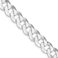 Sterling Silver Rhodium-Plated 10.6mm Beveled Curb Chain - 24 Inch by Lumare Gioia