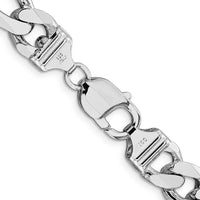 Sterling Silver Rhodium-Plated 10.75mm Figaro Chain Necklace - 26 inches in Length by Lumare Gioia