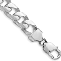 Sterling Silver Rhodium-Plated 10" Domed Curb Chain Anklet with Diamond-Cut Texture by Lumare Gioia