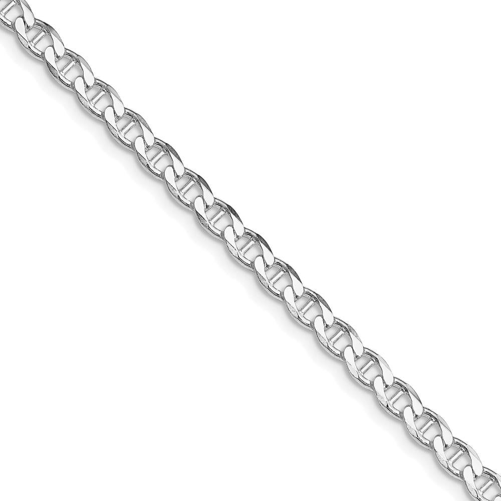 Sterling Silver Rhodium-Plated 100" Diamond-Cut Flat Anchor Curb Chain - 4.0mm Width by Lumare Gioia