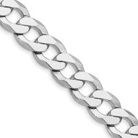 Sterling Silver Rhodium-Plated 11.75mm Flat Curb Chain - 20" by Lumare Gioia