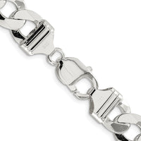 Sterling Silver Rhodium-Plated 11.75mm Flat Curb Chain - 20" by Lumare Gioia