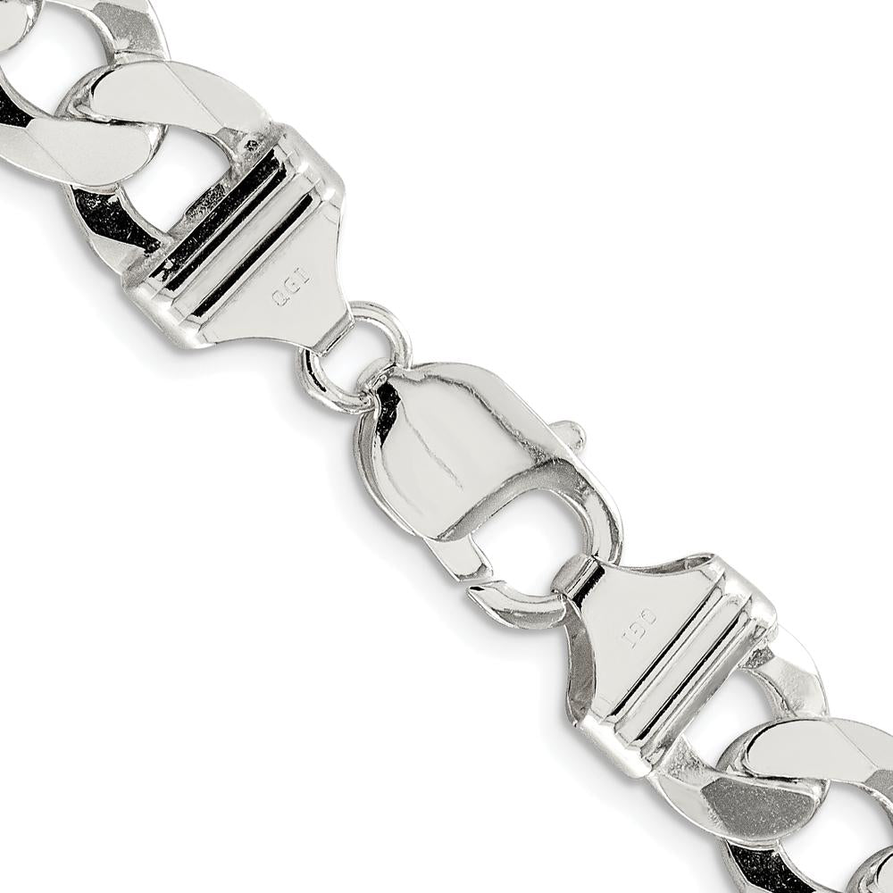 Sterling Silver Rhodium-Plated 11.75mm Flat Curb Chain - 20" by Lumare Gioia