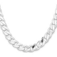 Sterling Silver Rhodium-Plated 11mm Curb Chain Necklace - 20" Length by Lumare Gioia