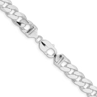 Sterling Silver Rhodium-Plated 11mm Curb Chain Necklace - 20" Length by Lumare Gioia