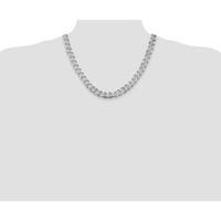 Sterling Silver Rhodium-Plated 11mm Curb Chain Necklace - 20" Length by Lumare Gioia