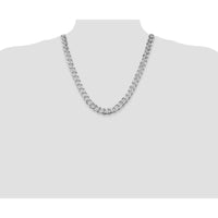 Sterling Silver Rhodium-Plated 11mm Curb Chain Necklace - 22 inches by Lumare Gioia