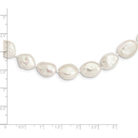 Sterling Silver Rhodium-Plated 11x14mm White Keshi Freshwater Cultured Pearl 18" Necklace by Monteluci Fine Jewelry