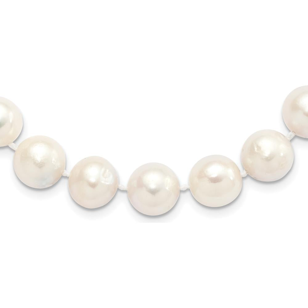 Sterling Silver Rhodium-Plated 12-13mm Freshwater Cultured Pearl Necklace - 18 Inches by Monteluci Fine Jewelry