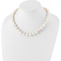 Sterling Silver Rhodium-Plated 12-13mm Freshwater Cultured Pearl Necklace - 18 Inches by Monteluci Fine Jewelry