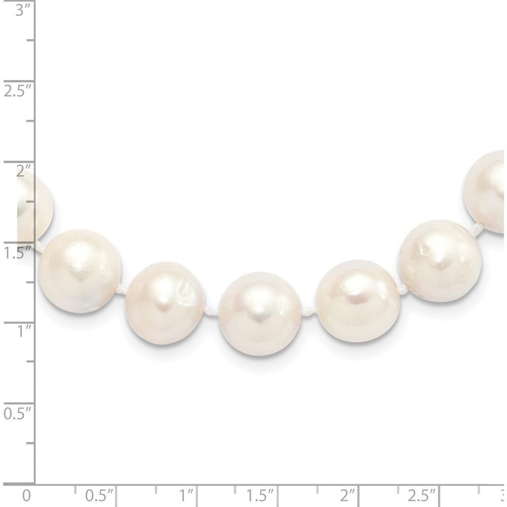Sterling Silver Rhodium-Plated 12-13mm Freshwater Cultured Pearl Necklace - 18 Inches by Monteluci Fine Jewelry