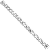 Sterling Silver Rhodium-Plated 12mm Skull Curb Link Bracelet - 8.25in Length by Lumare Gioia